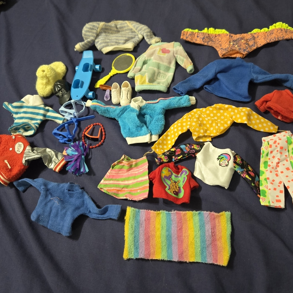 Vintage Barbie Clothes Assorted Accessories 28pc Early 90s Some Stained Damage